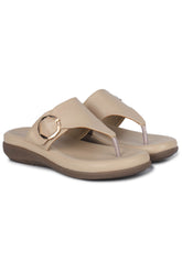 Casual Cream Open Toe Flats Round Toe Slip-On Flats